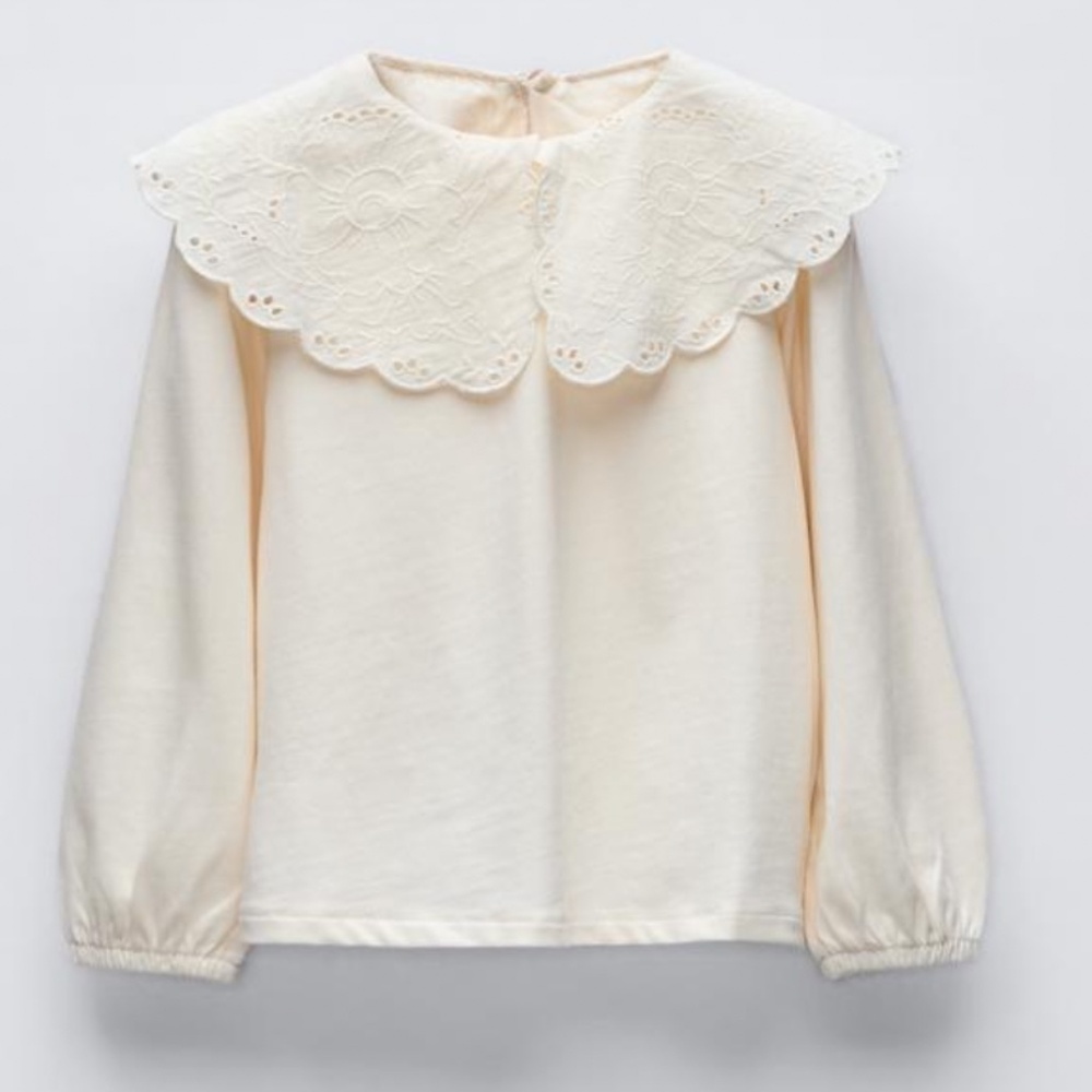 Zara Kids Embroidered Collar Shirt